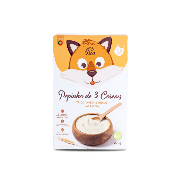 Papinhas da Xica - 3-cereal baby food (wheat, oats and rice)