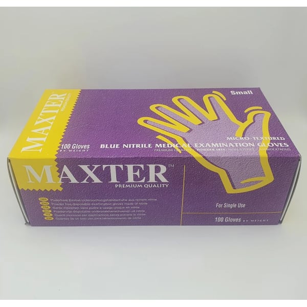 Nitrile Powder Free Gloves Size S x100 Maxter