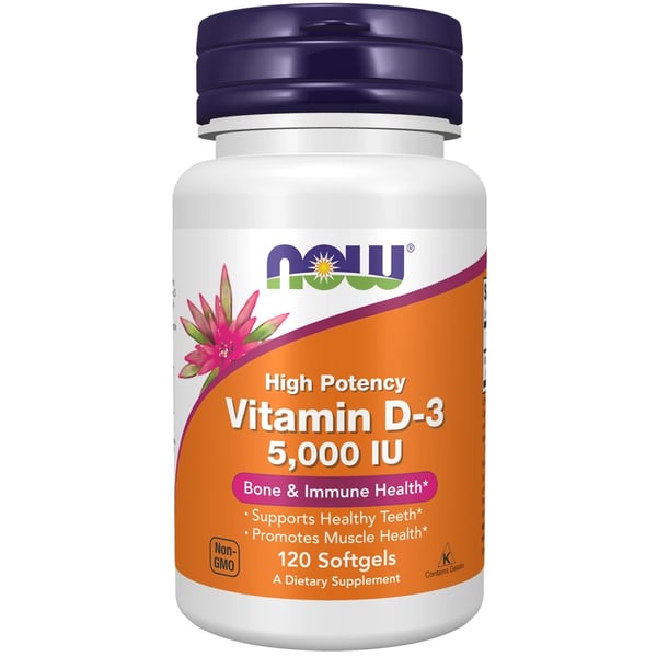 Now Foods Vitamin D3 X120 Capsules