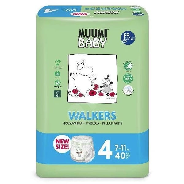 Muumi Baby Walkers Diapers Underwear 4 (7-11 kg) x40