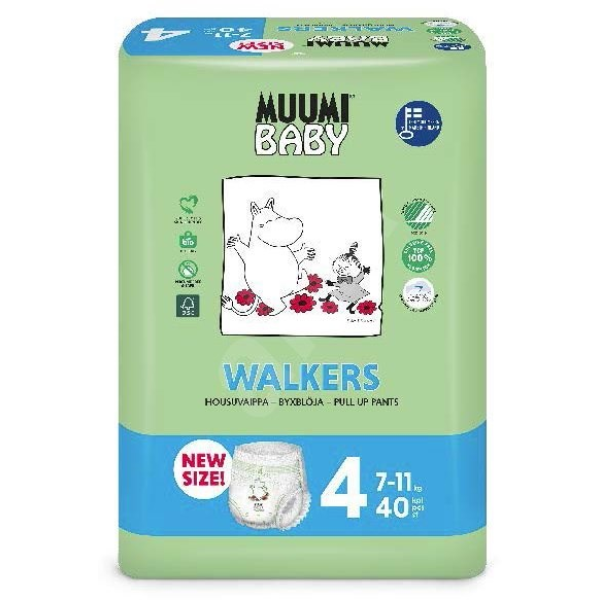 Muumi Baby Walkers Diapers Briefs 4 (7-11 Kg) x40