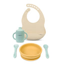 Saro Silicone Feeding Set "Food & Fun" - Mustard, Mint and Sand