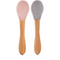 Minikoioi Pinky Pink/Powder Gray Bamboo Spoons