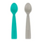 Minikoioi Aqua Green/Powder Gray Silicone Spoons