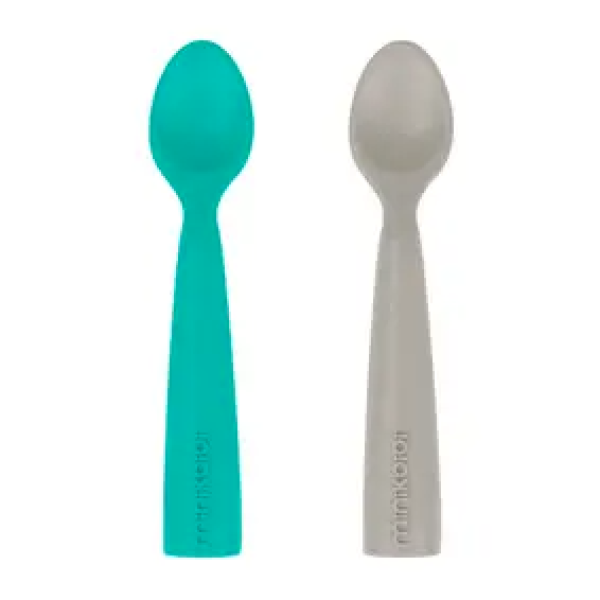 Minikoioi Aqua Green/Powder Gray Silicone Spoons