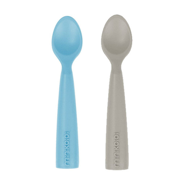 Minikoioi Silicone Spoons Mineral Blue/Powder Gray