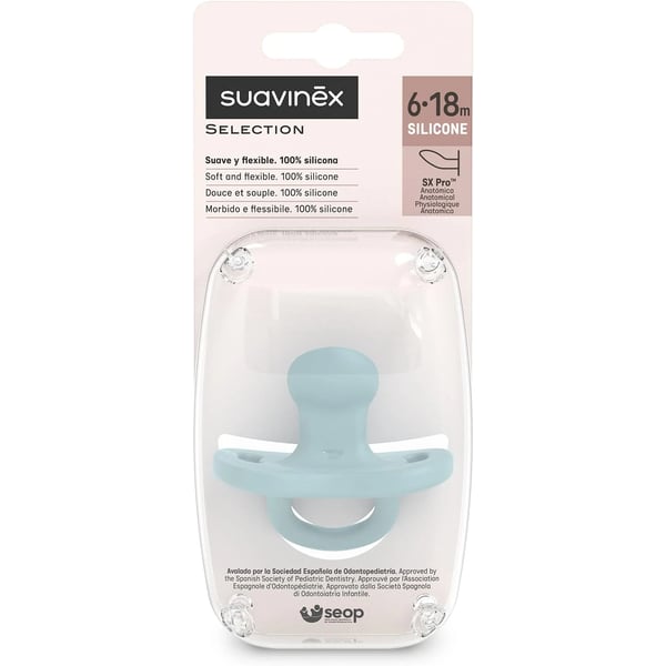 Suavinex All Silicone Pacifier SX Pro 6-18M Blue