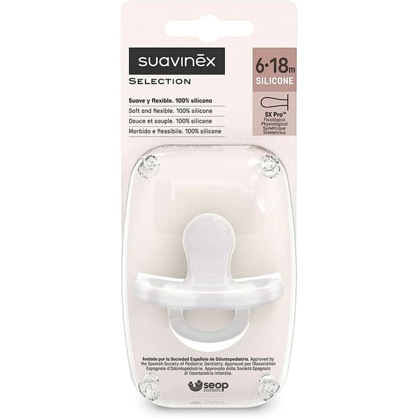 Suavinex All Silicone Pacifier SX Pro 6-18M Transparent