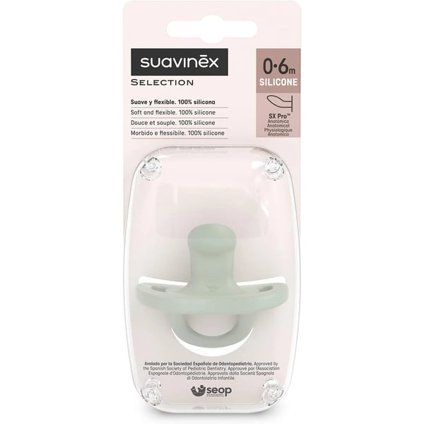 Suavinex All Silicone Pacifier SX Pro 0-6M Green