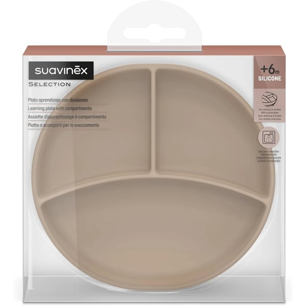 Suavinex Silicone Plate with Beige Divisions