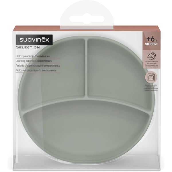 Suavinex Silicone Plate with Green Divisions