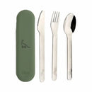 Citron Green Silicone Cutlery Set and Case