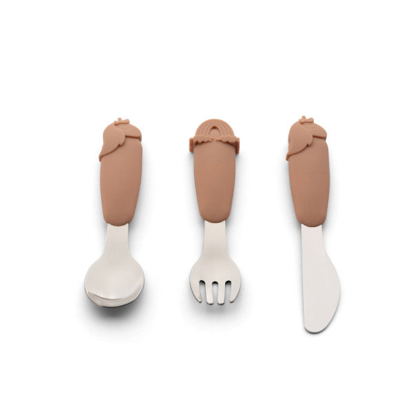 Citron Pink Unicorn Steel and Silicone Cutlery