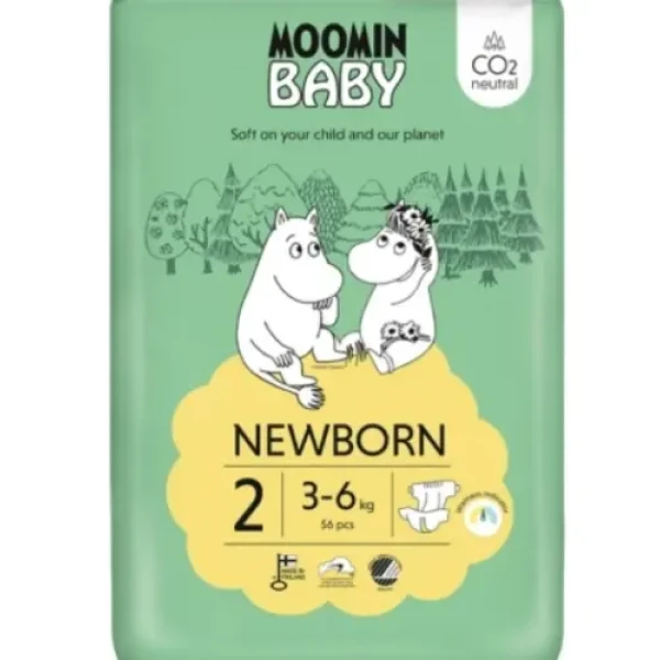 Moomin Baby Newborn Diapers 2 (3-6 kg) x56