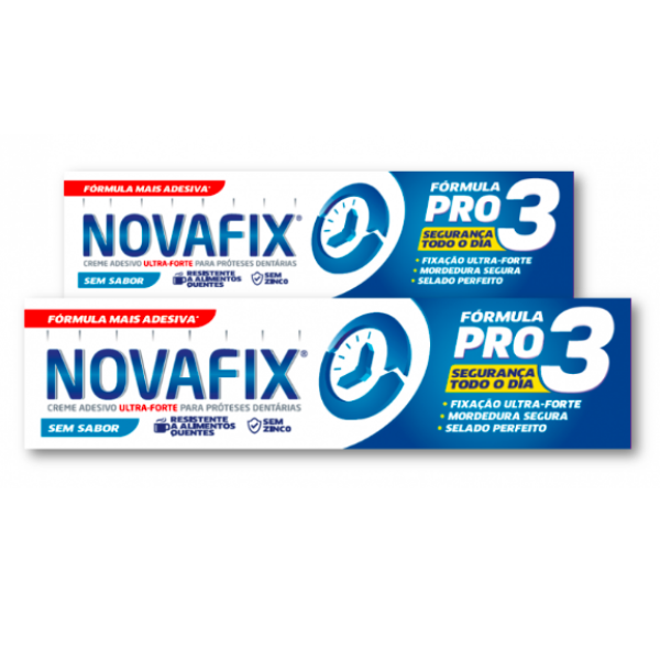 Novafix Pro 3 Flavorless Denture Adhesive Cream with 2nd Packaging Offer