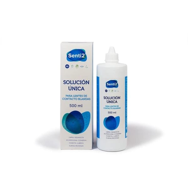 Senti2 Unique Solution for Soft Contact Lenses 500ml with Free Lens Case