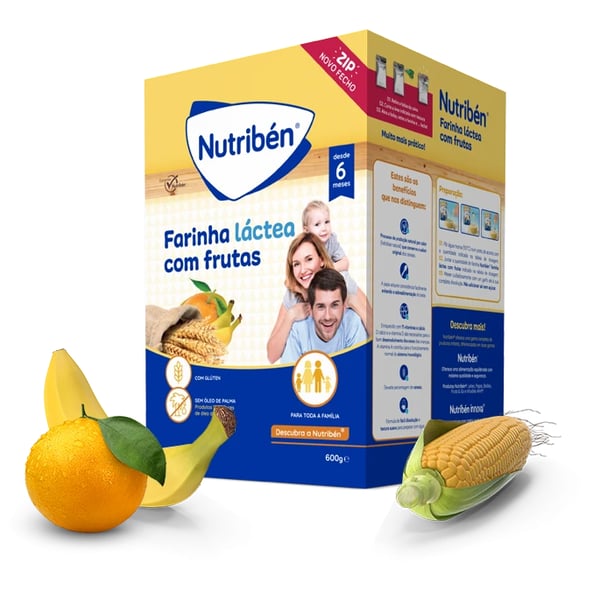 Nutribén Milk Flour with Fruits 6M 600g