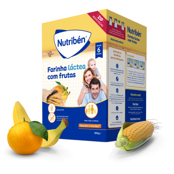 Nutribén Dairy Flour with Fruits 6M 600g