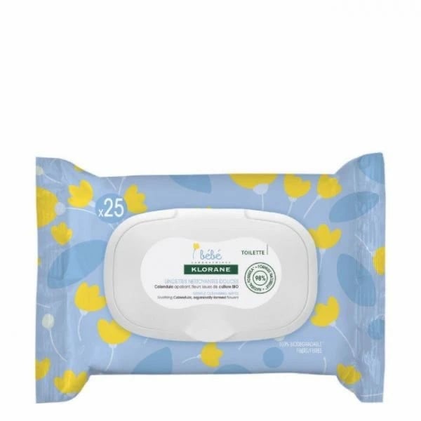 Klorane Baby Gentle Body Cleansing Wipes x25