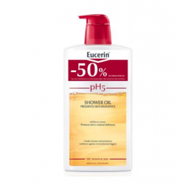 Eucerin Sensitive Skin pH5 Shower Oil with 50% Discount 1L