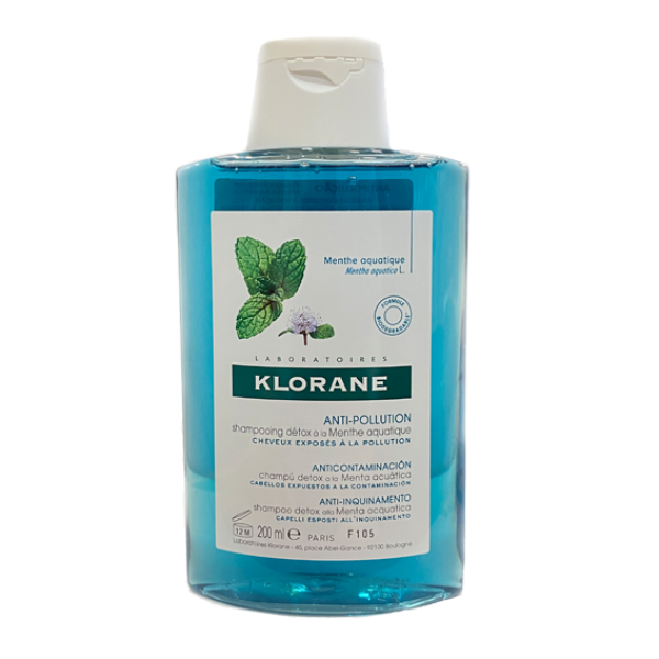 Klorane Capilar Anti-Pollution Protective Shampoo Aquatic Mint 200ml