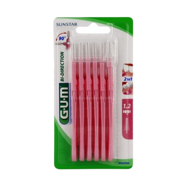 Gum Trav-Ler Brush 2614 Bi-Directional Fine Conical X6 Units