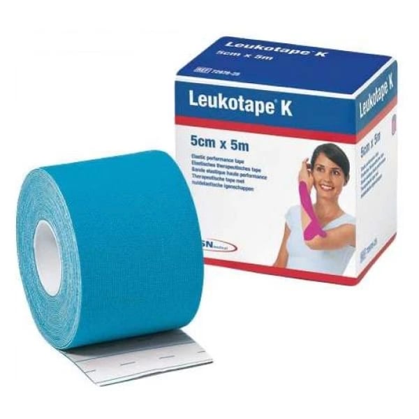 Leukotape K Adhesive Elastic Bandage 5 x5cm Light Blue
