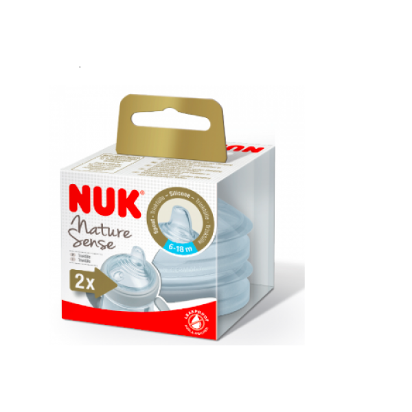 Nuk Nature Sense Learning Bottle Teat 6-18 Months x2