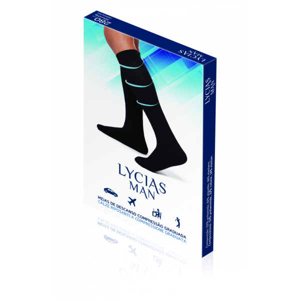 Lycias Man Sock 280Den Blue T2