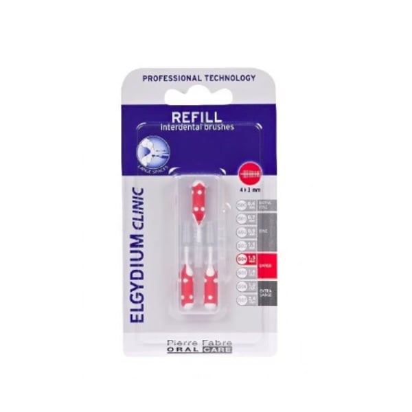 Elgydium Clinic Mono Compact Red (ISO 4) Brushes X4