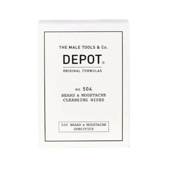 Depot No.504 Beard and Mustache Cleansing Wipes x12