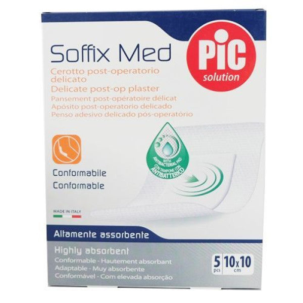 Pic Solution Soffix Med Post-Operative Dressings with Antibacterial 10 cm x 10 cm