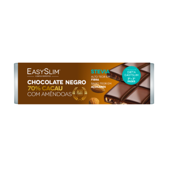 EasySlim Dark Chocolate 70% Cocoa with Almonds 30g