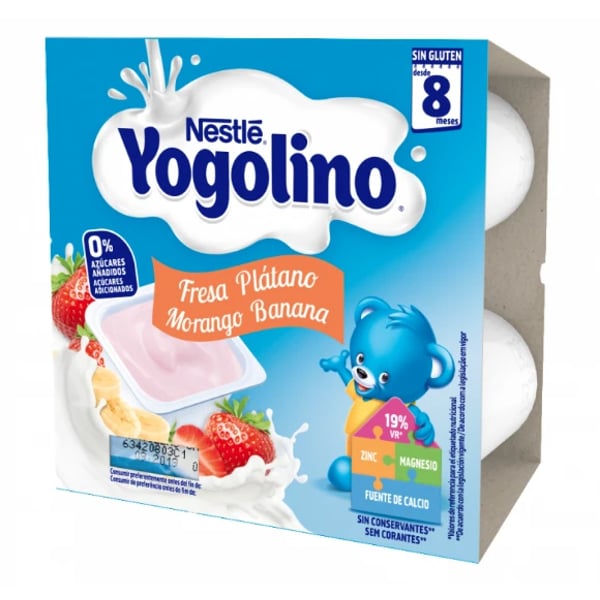 Nestlé Yogolino Strawberry and Banana 8M+ X4