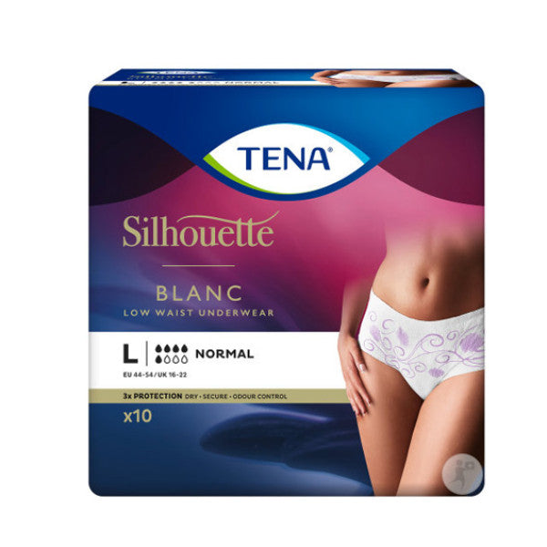 Tena Silhouette Low Waist Underwear White L x10