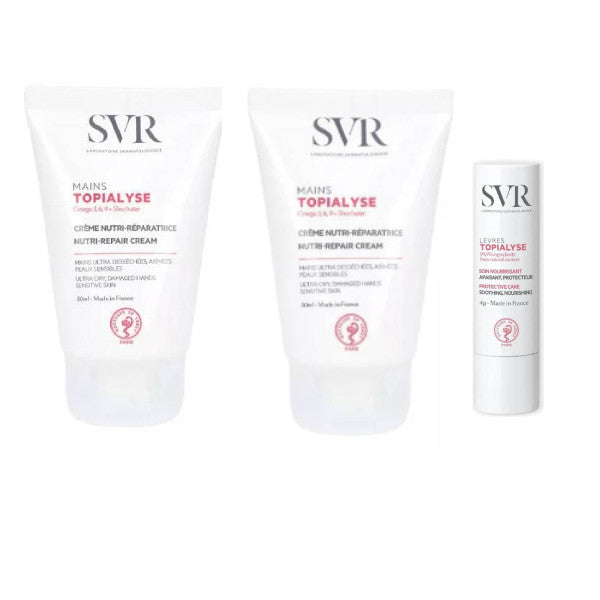 SVR Topialyse Duo Hand Cream 2x50ml with 4G Lip Stick Offer