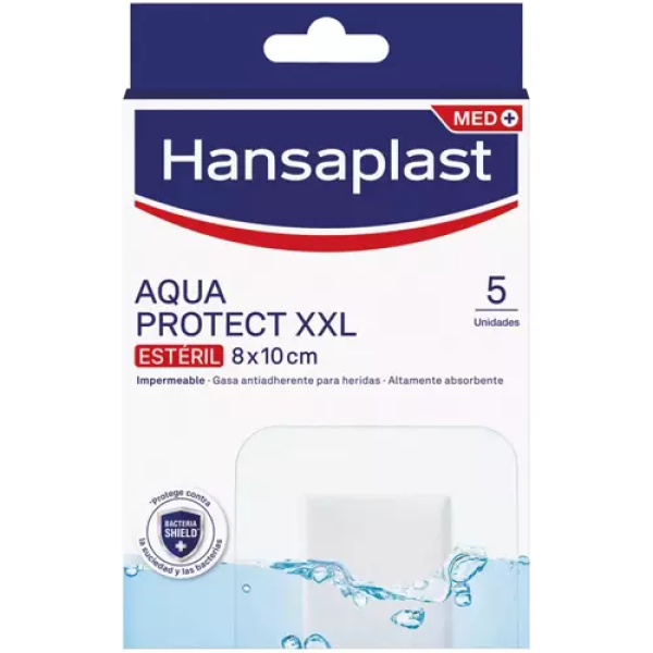 Hansaplast Aqua Protect XXL Antibacterial Dressing 8x10cm x5