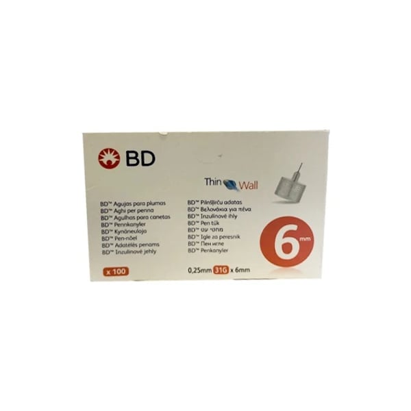 BD Thin Wall Needles 6mm X100