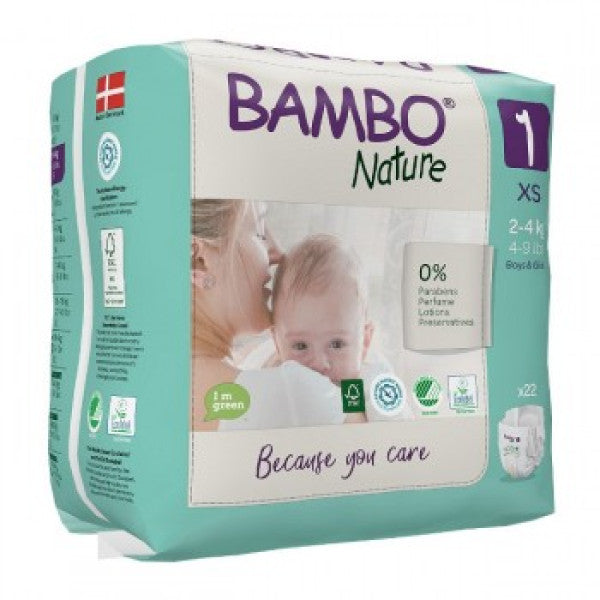 Bambo Nature Diapers 1 XS (2-4Kg) X22