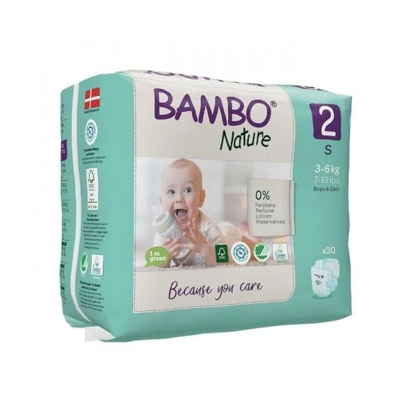 Bambo Nature Diapers 2 S (3-6Kg) X30
