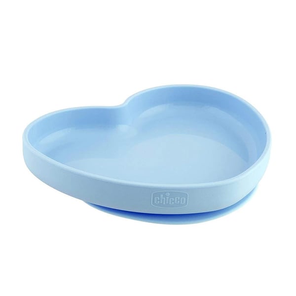 Chicco Silicone Heart Plate with Suction Cup Blue 9M+