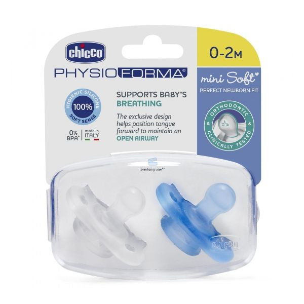 Chicco Physio Forma Mini Soft Boy Pacifier 0-2m x2