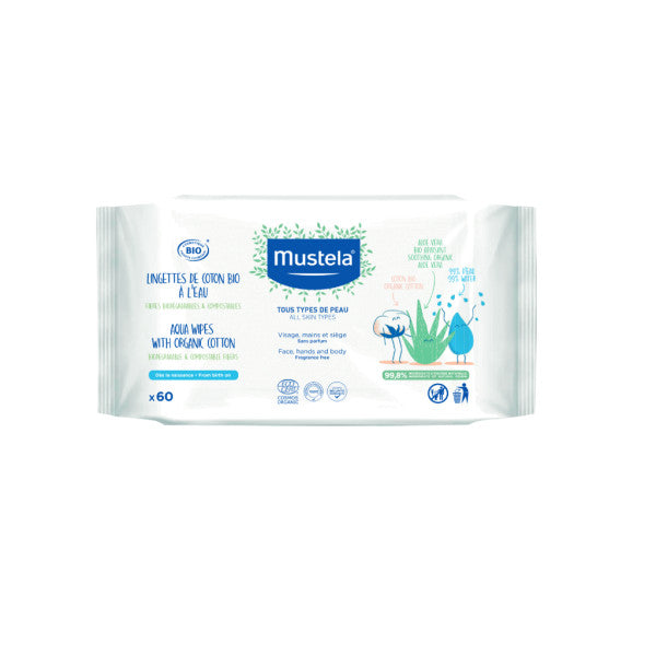 Mustela Baby Water Cleansing Wipes x60