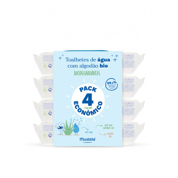 Mustela Baby Water Cleansing Wipe 4x60