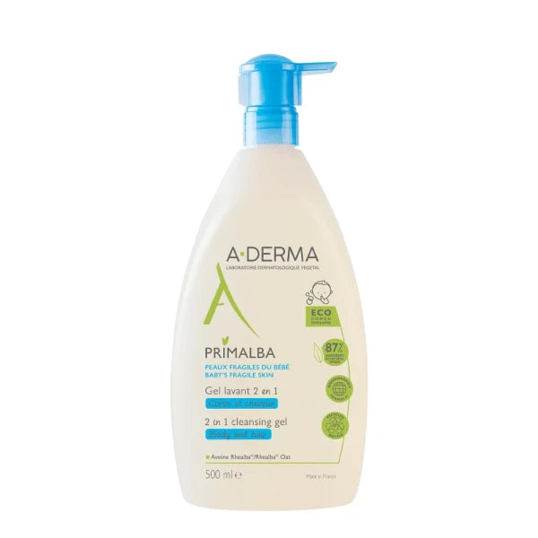 A-Derma Primalba 2 in 1 Body and Hair Cleansing Gel 500ml