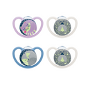 Nuk Space Night Silicone Pacifiers T1 x2