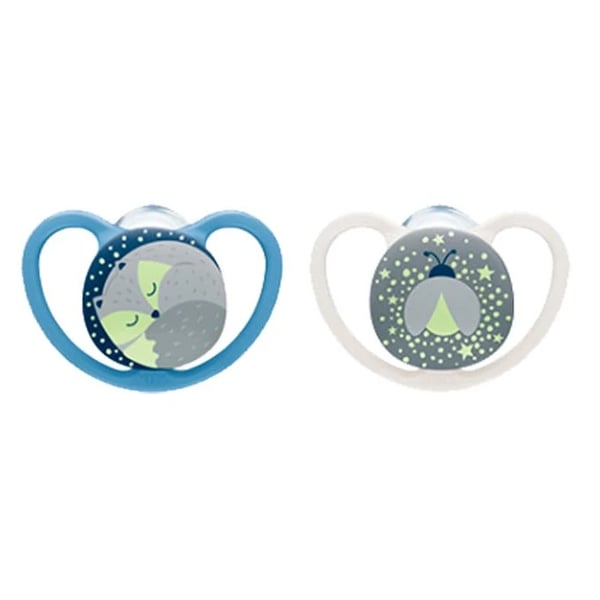 Nuk Space Night Silicone Pacifiers T2 x2