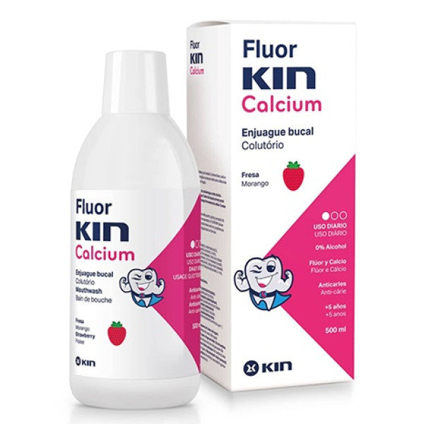 Fluor Kin Calcium Strawberry Mouthwash 500ml