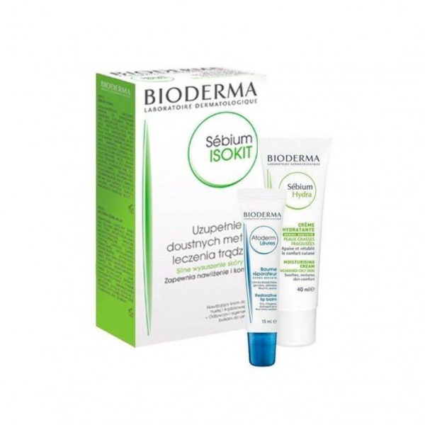 Bioderma ISOKit Sébium Hydra Cream 40ml + Atoderm Lip Balm 15ml