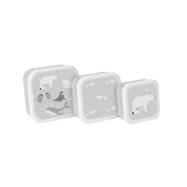 Saro Set of 3 Arctic Gray Lunch Boxes